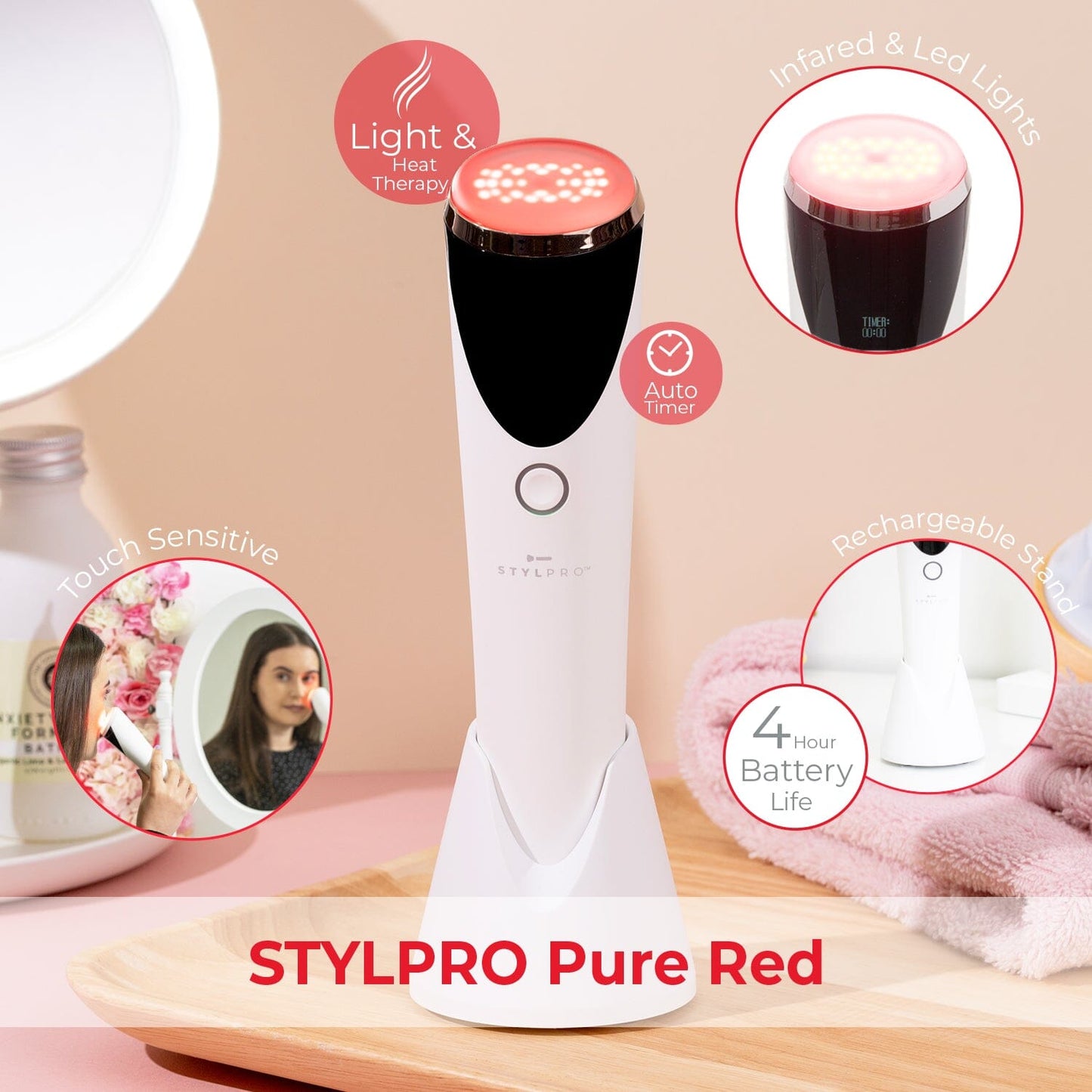 STYLPRO Pure Red LED Light Therapy Facial Device